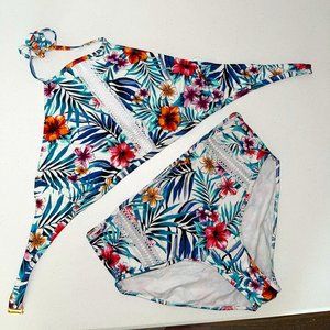 Time & Tru Tropical Floral Swimsuit